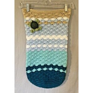 Handmade Crocheted Newborn Sleeping Bag Beach Turtle Theme Nursing Bag Cocoon